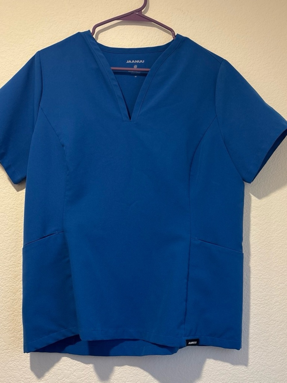 Jaanuu Women's Short-Sleeve V-Neck Scrub Top in Royal Blue